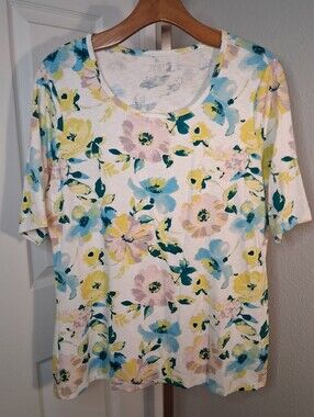 Time And True Floral T Shirt Blouse Large